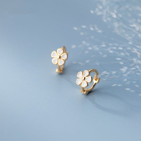 White Petal Shell Earrings