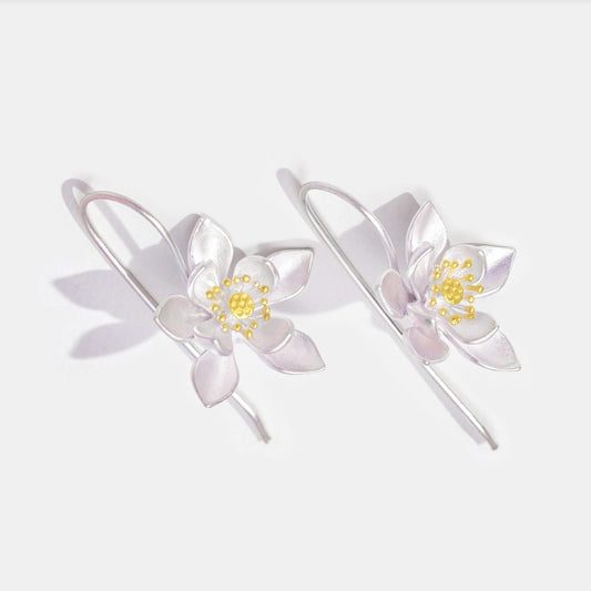 Wild Lotus Flower Drop Earrings