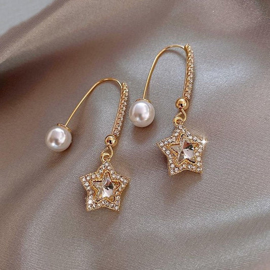 Wishing Star Pearl Earrings